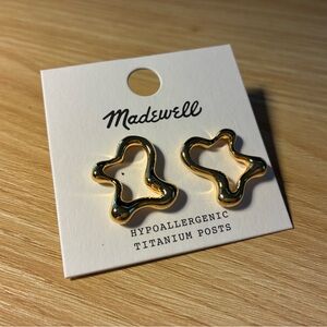 Madewell Gold Square Stud Earrings